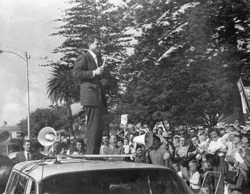 Ted Kennedy campaigning for his brother JFK