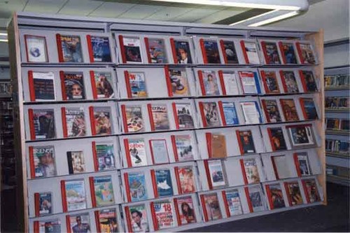 Periodical shelves, A Street building