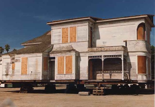 19th century house being moved