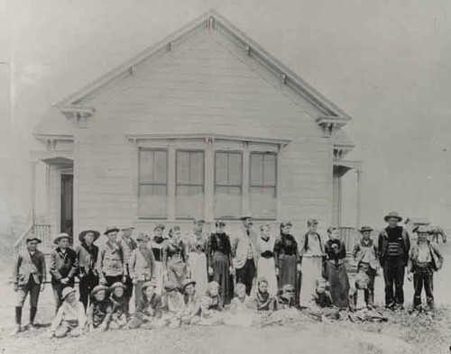 Students at Oceanview School, ca. 1900