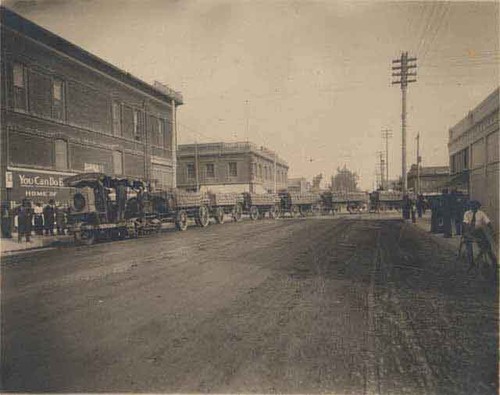 Porter Brothers tractor pulling wagons