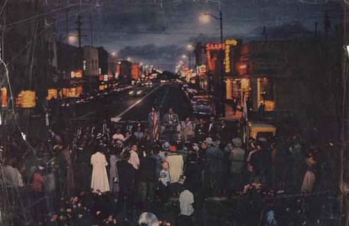 Adlai Stevenson rally, evening, downtown Oxnard