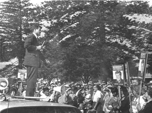 Ted Kennedy campaigning for his brother JFK