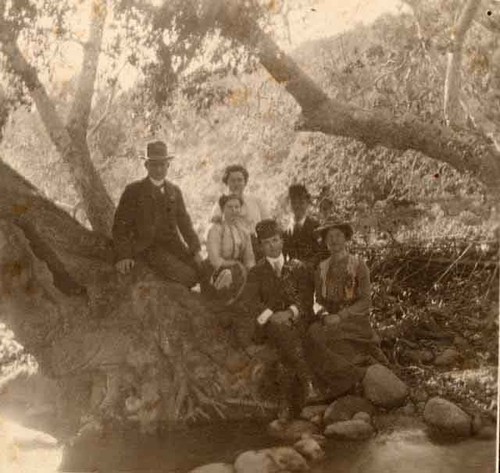 Family outing at creek's edge