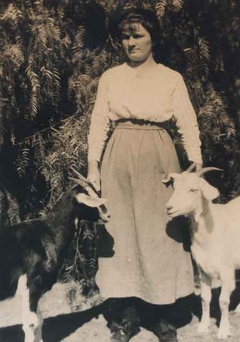 Julie Pedefourq with goats