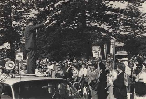 Ted Kennedy campaigning for his brother JFK