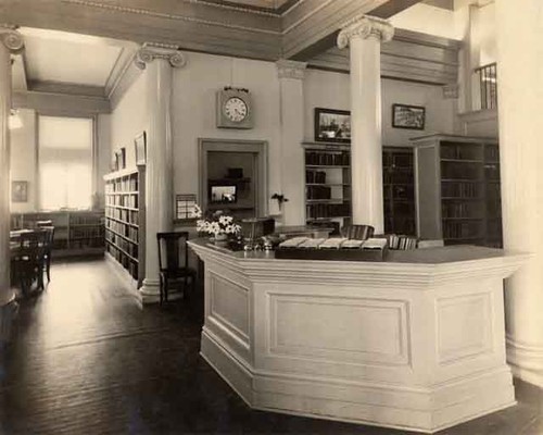 Front desk in Carnegie library