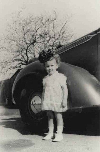 Elaine in front of Chrysler