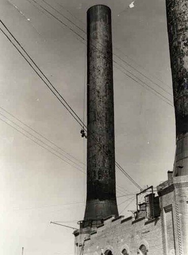 Painting the smokestacks