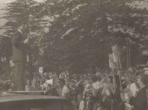 Ted Kennedy campaigning for his brother JFK