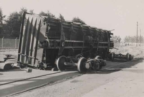 Overturned boxcar