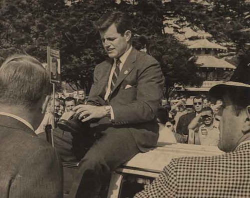 Ted Kennedy campaighning for his brother JFK