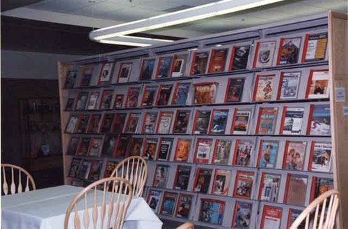 Periodical shelves, A Street building