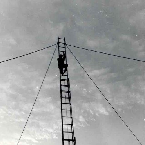 Fire fighter on ladder