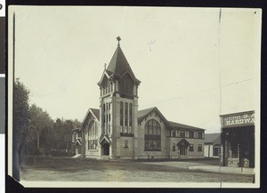 Exterior view of the Methodist Episcopal Church in Santa Clara, California