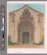 South facade, Palace of Varied Industries (W.B. Faville, architect). Portal sculpture by Ralph Stackpole. Hand-colored. 2846