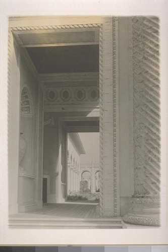 [Beneath Arch of the Rising Sun, Court of the Universe (McKim, Mead and White, architects), looking into Florentine Court and Court of Abundance.]