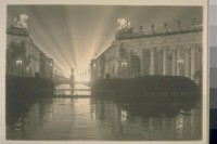 H100. [Court of Four Seasons (Henry Bacon, architect), illuminated by scintillator. "Fountain of Ceres" in distance.]