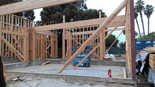 Construction of the Annex looking from the south, Pico Branch Library, May 16, 2013, Santa Monica, Calif