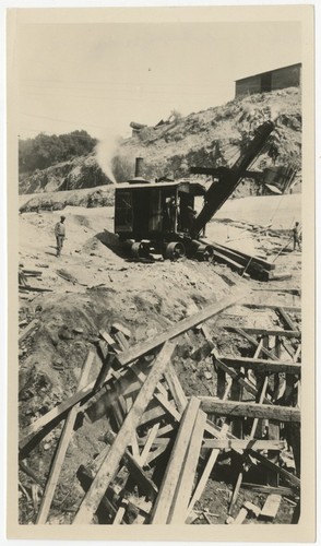 Excavator at Warner's Ranch damsite