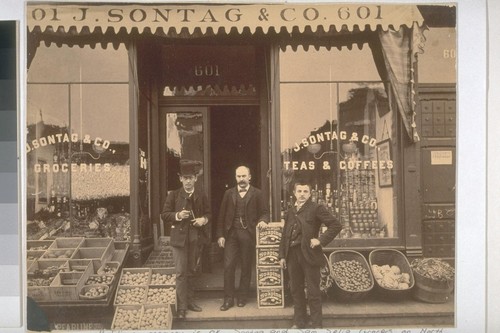 "If my memory is OK, Sontag and Sam Selig Grocers on North Broadway, Los Angeles, then Downey Ave., consolidated and was [sic] the beginning of the Safewy chain. Better check for sure with Safeway." Barry 1963