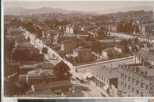 Los Angeles, California. Out Temple from Court House Park & Co. Photo No. 283