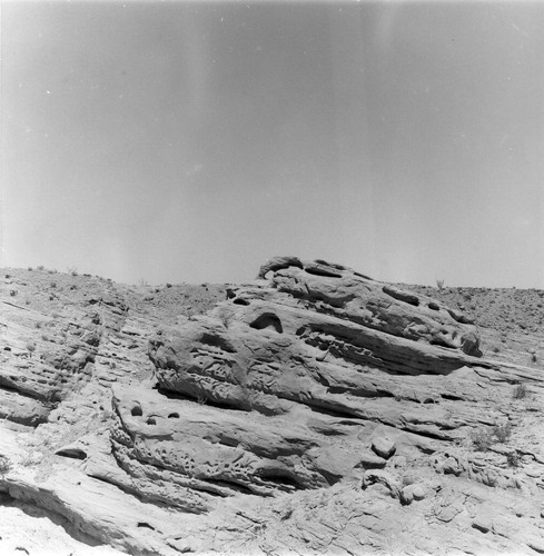 Calcite Mine area small wind-carved cliff in Anza Borrego Desert State Park, San Diego County, CA