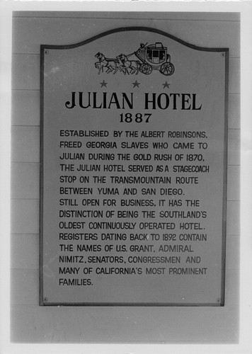 Julian Hotel sign in Julian, CA