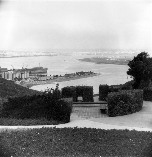 Ballast Point seen from Cabrillo National Monument gardens in San Diego, CA