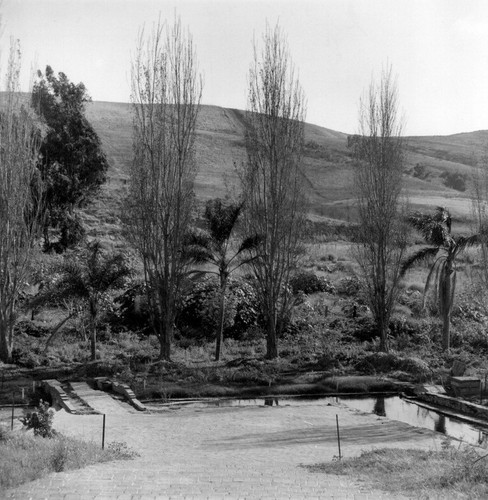 Laundry ditch and bridge at Mission San Luis Rey in San Diego County, CA