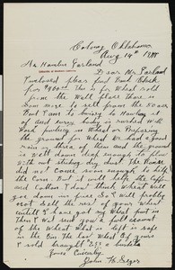 John H. Seger, letter, 1917-08-16, to Hamlin Garland