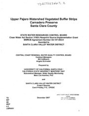 Upper Pajaro Watershed Vegetated Buffer Strips, Carnadero Preserve, Santa Clara County