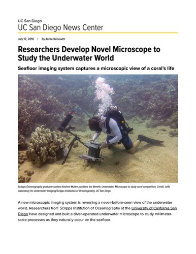 Researchers Develop Novel Microscope to Study the Underwater World