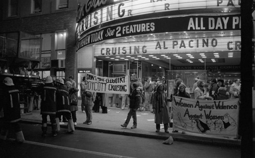 Protest at a movie theater, Philadelphia, 1980