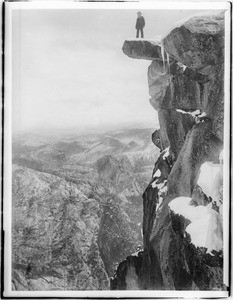 Galen Clark on Glacier Point in Yosemite National Park, ca.1900