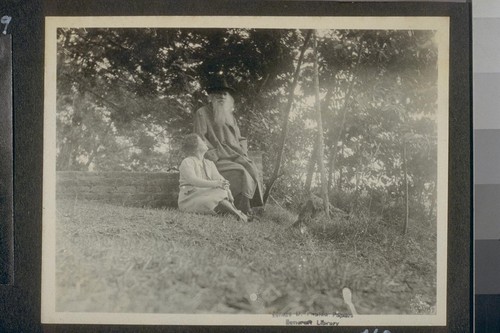 [Joaquin Miller and woman outdoors]