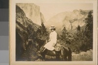 [Woman on horseback, Yosemite, 1908?]