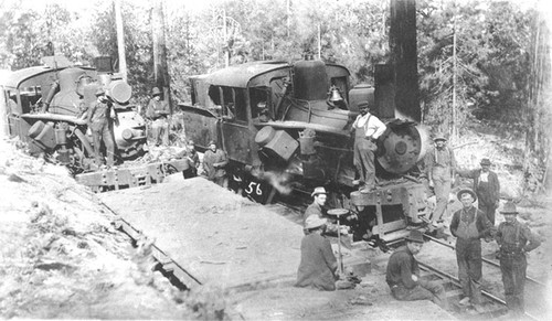 Twelve men working on a train