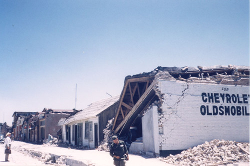 Damaged buildings