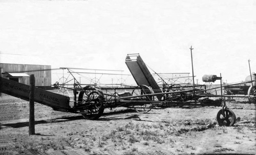 Farm equipment in Mouren's warehouse yard