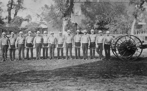 Fire hose team, about 1882, Visalia