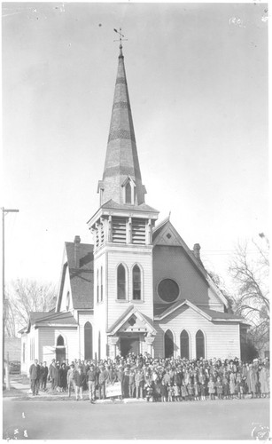 Last Meeting of Congregation of Hanford's Methodist Church at Old Building