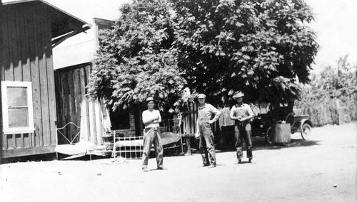 The Mouren house is on the right and the old Post Office is on the left