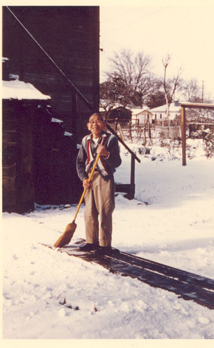 Sweeping Snow in Hanford