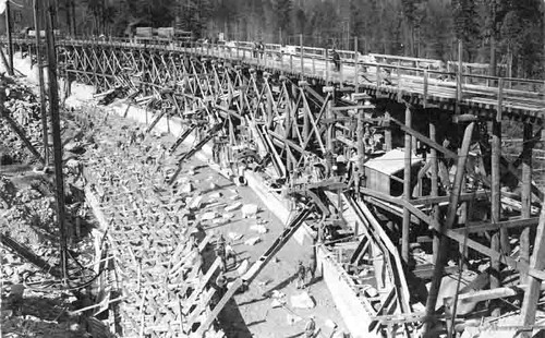 Huntington Lake Dam construction Fresno California