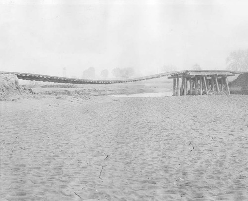 Sante Fe Railroad trestle after 1955 flood