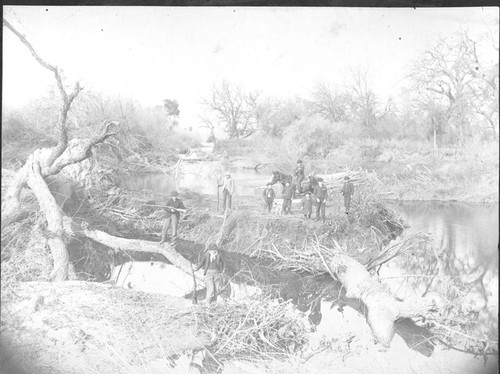 Children Exploring Levee Washout