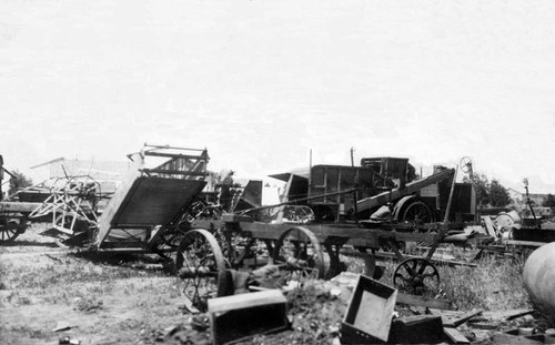 Discarded equipment in Mouren's warehouse yard