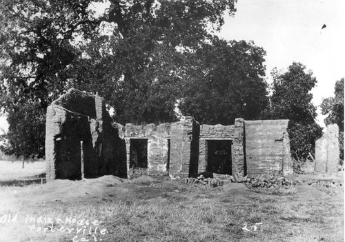 Adobe cabins from indian reservation est. 1856