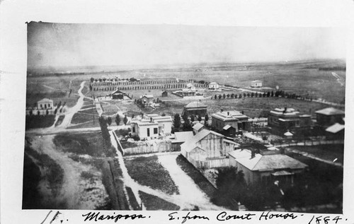 Mariposa east from Court House 1884 Fresno California